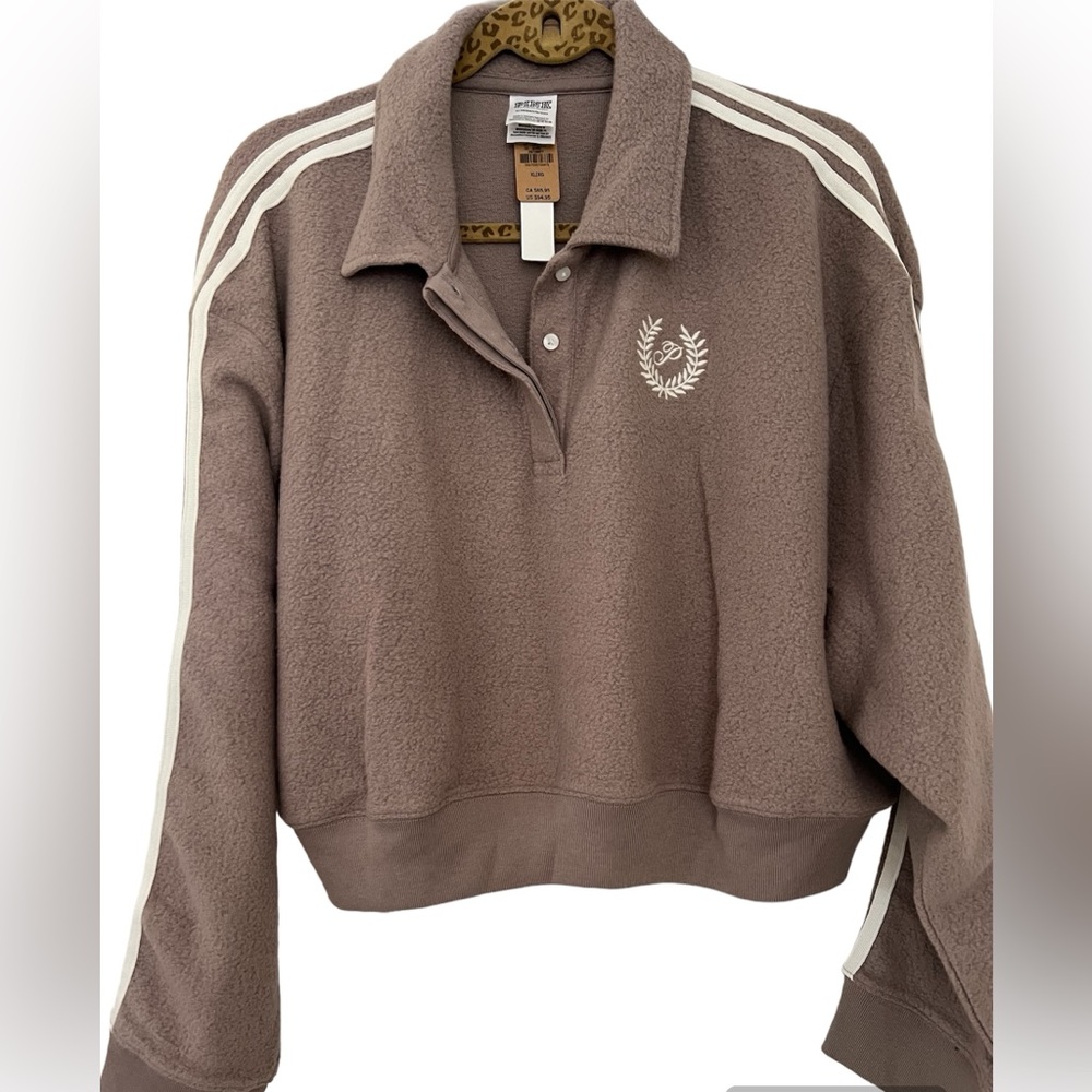 PINK Victoria Secret Cropped Polo Sweatshirt